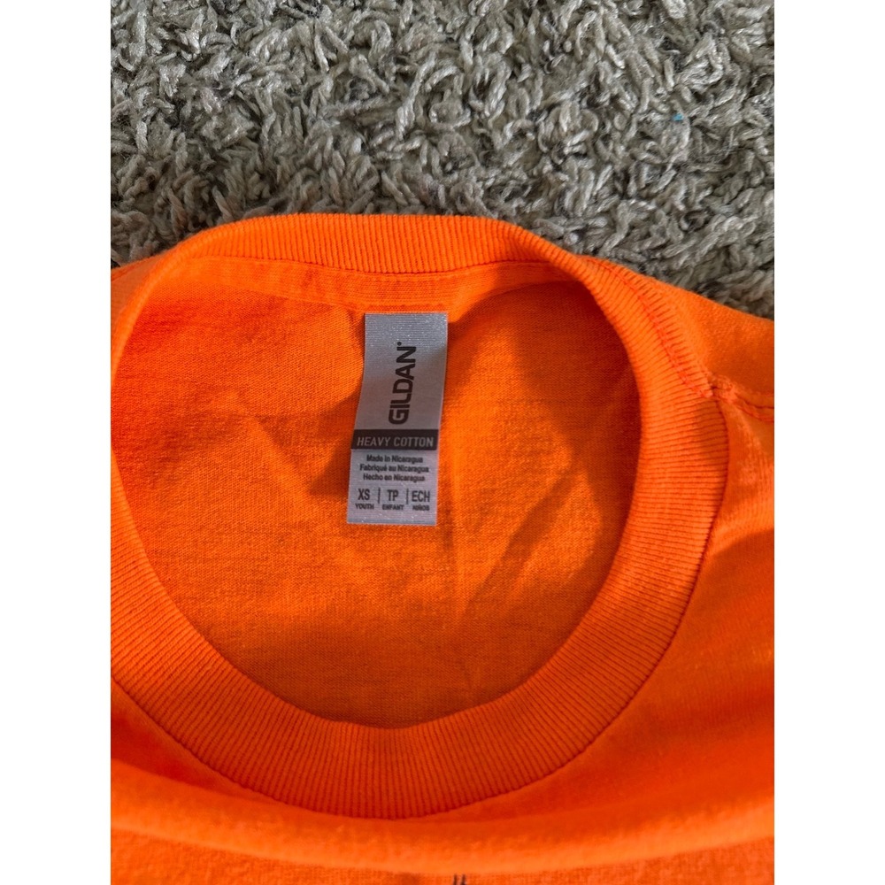 Gildan Boys Orange "They See Me Rollin" Short Sleeve Tee Size XS - Picture 3 of 4